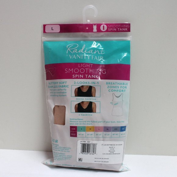 Radiant by Vanity Fair Women's Size Large Spin Tank Scoop or V-Neck Daywear - Picture 2 of 12